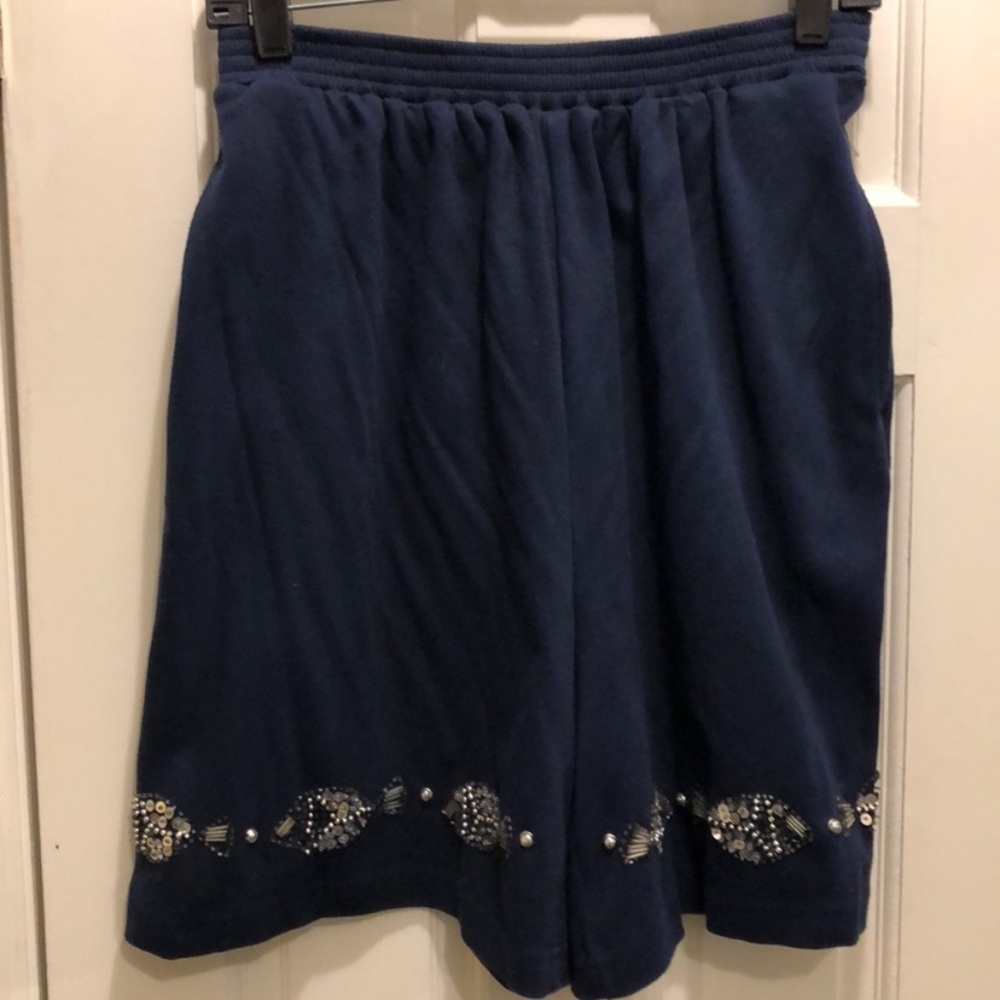 Ombré Beaded Fish Vintage Shorts Set by Sandy Starkman - Picture 2 of 16